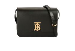 TB Medium Shoulder Bag, Leather, Black, S/DB, 4*